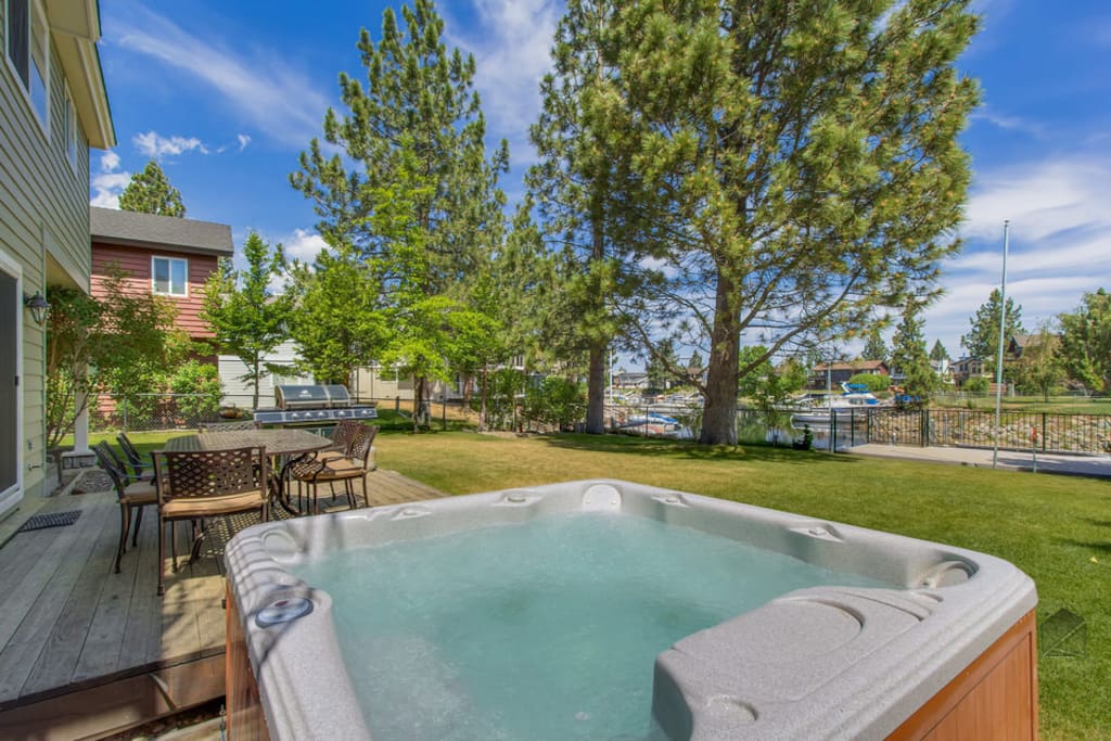 Lean back and relax in your private hot tub on the back deck - perfect after a long day of skiing or watersports.