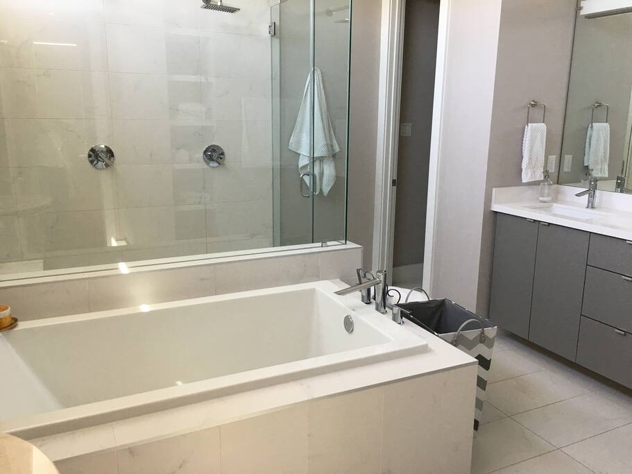 Master tub is relaxing for one or two :)
