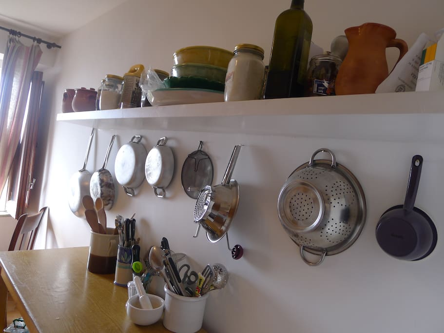 A well equipped cook's kitchen and a view to the sea