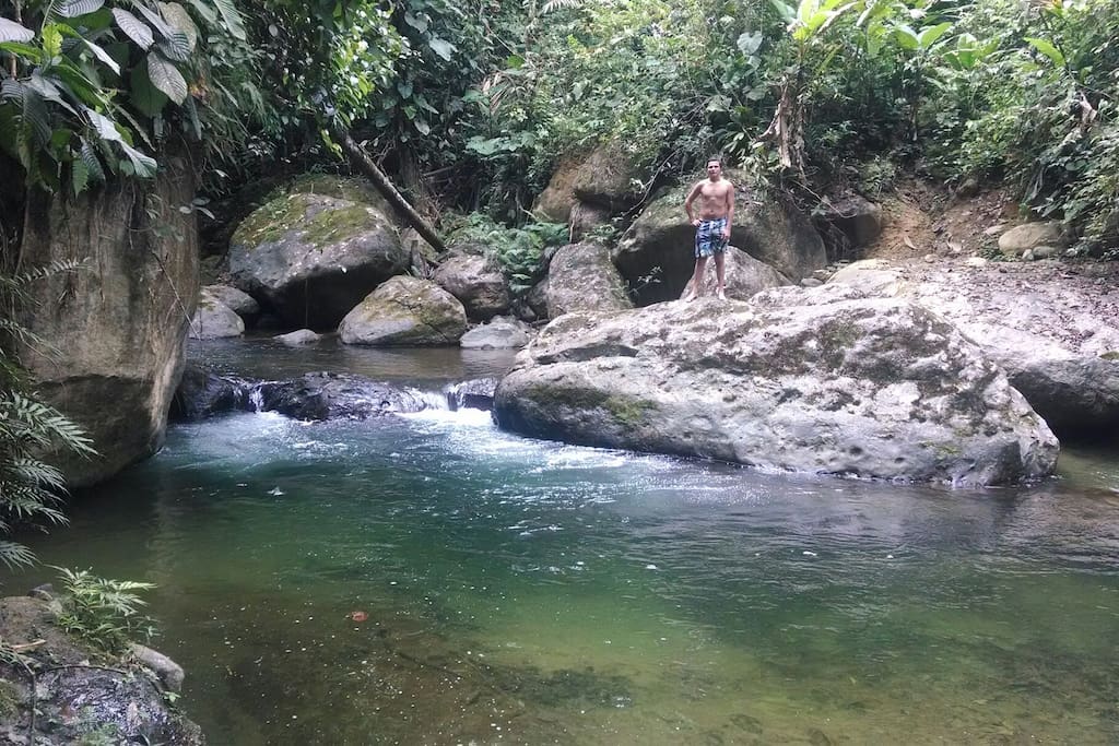 Our own private swimming hole, it is a 20 minute hike through the forest