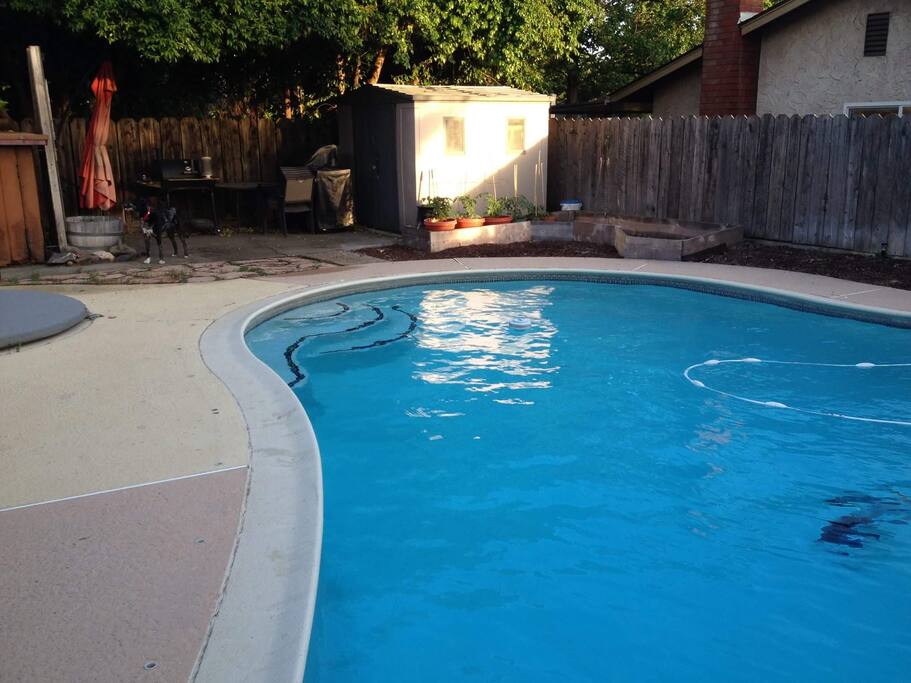 The pool with a place to sit and relax.