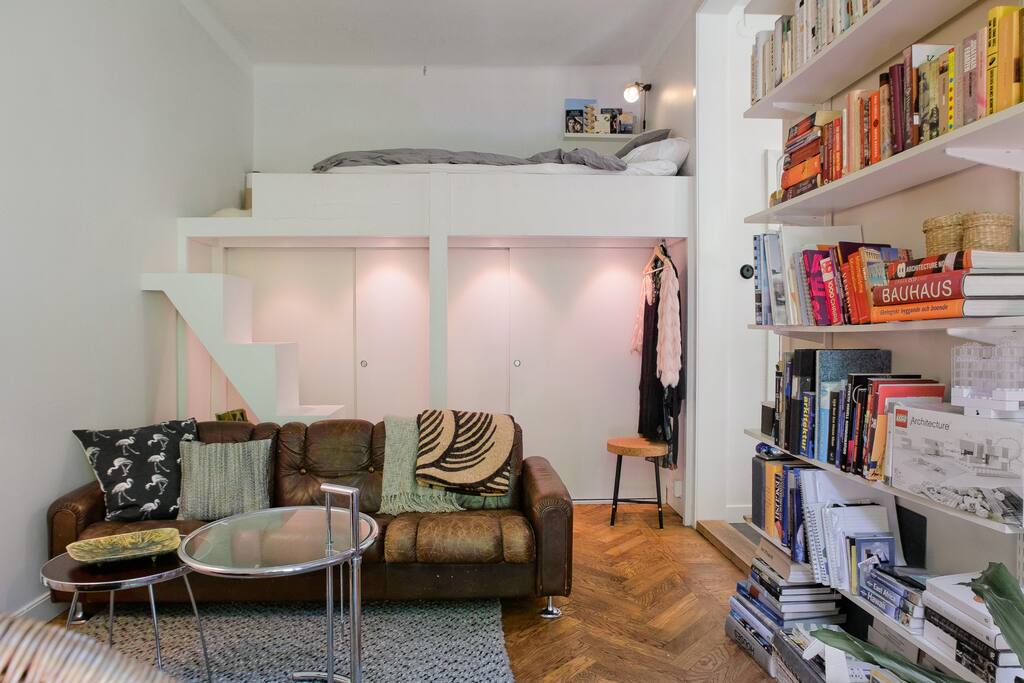 living room and sleeping loft