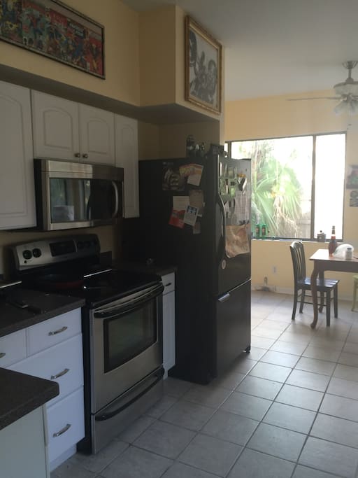 Sun Room and Spacious Kitchen with stove/oven, espresso machine, french press, coffee maker, toaster, blender, micromave.