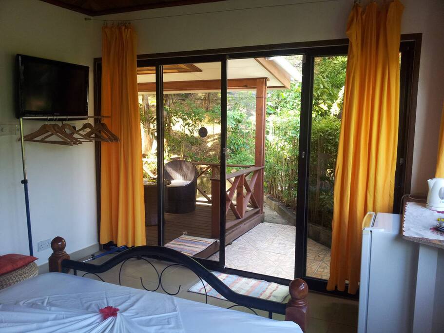 View from the bed towards the entrance