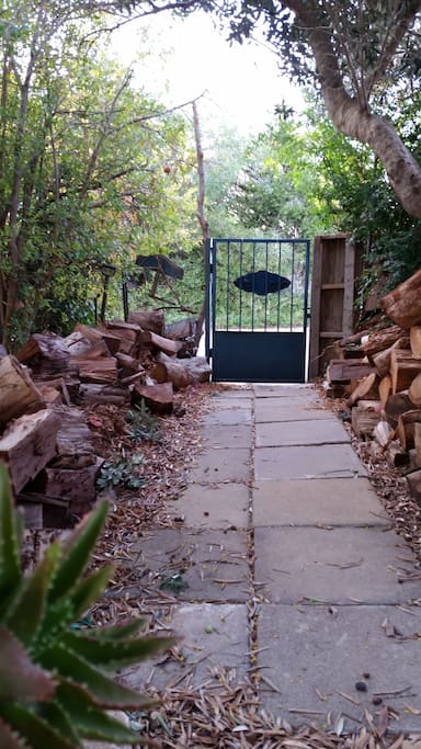 The entrance gate leading to our house and studio