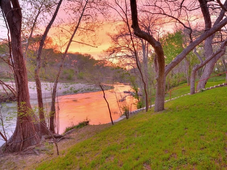 Beautiful sunsets over the San Marcos from the property.
