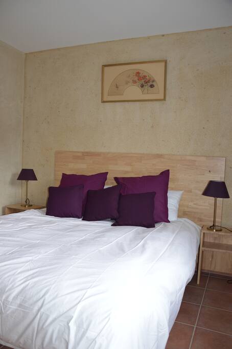 la chambre avec un grand lit