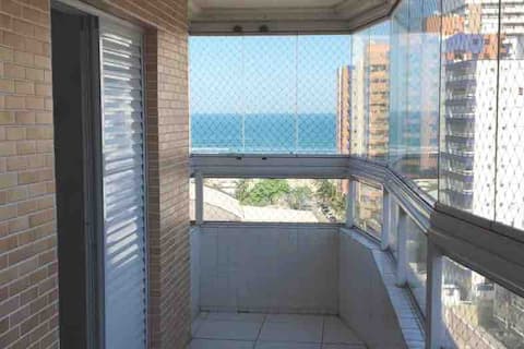 Apt sea view gourmet balcony Aviação Praia Grande