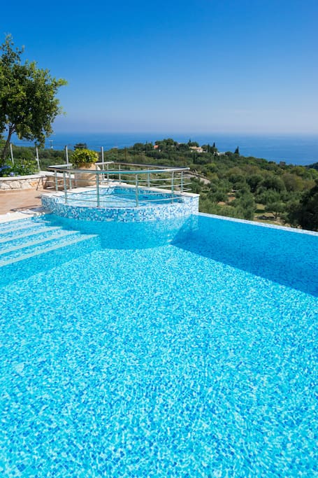 The pool with part of the view to Ionian Sea