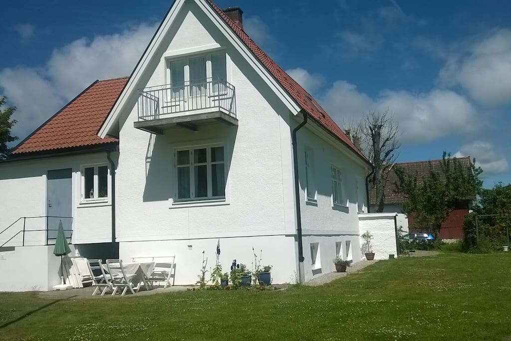 Private entrance and garden furniture