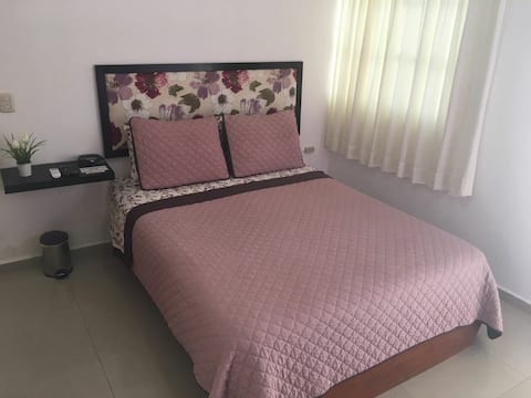 Habitación privada con A/C y Frigobar en CZM