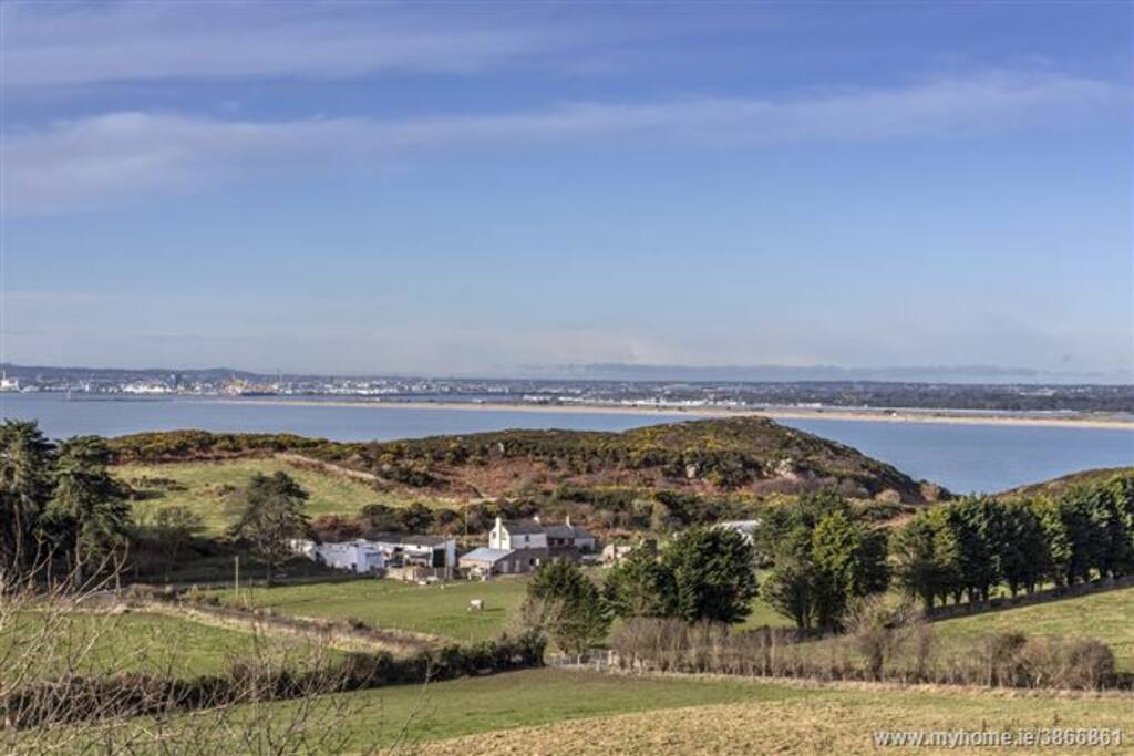 Views to Dublin Bay and the Dublin Mountains beyond