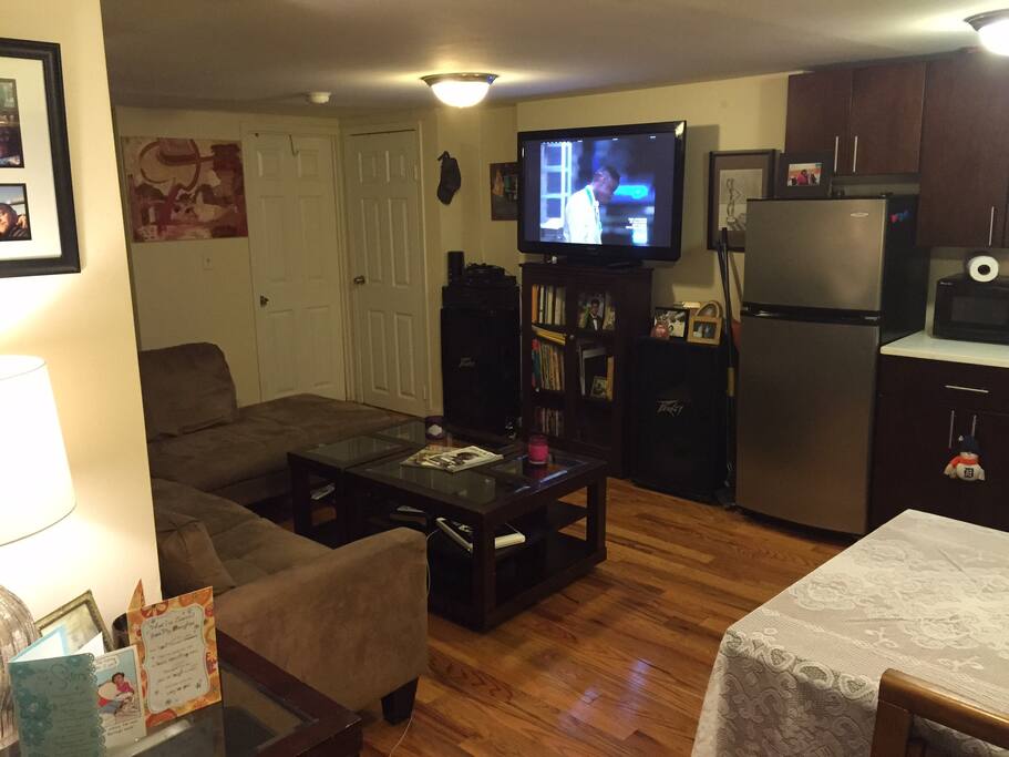 Living room and kitchen