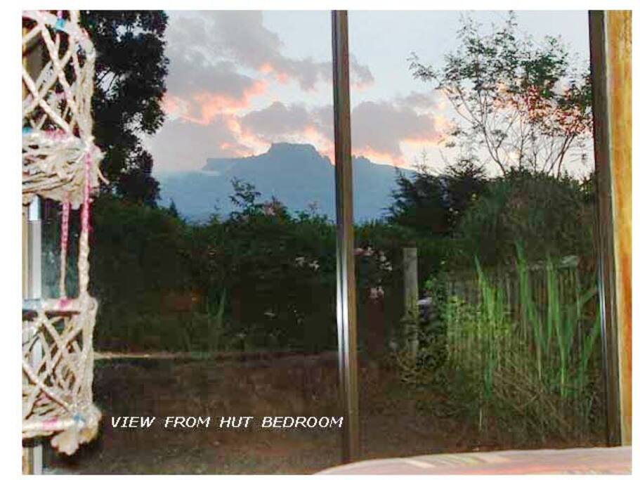 View of the mountain as you lie in bed!
