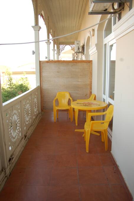Room has private balcony