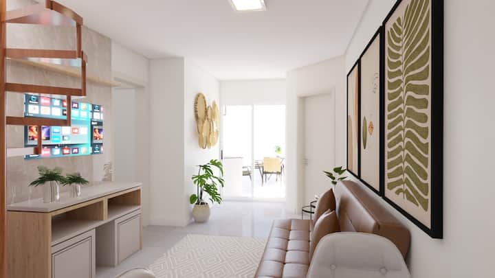 Salon. Vue sur le balcon. (Photo du projet en exécution) et peut changer. Elle sera prête le 15/11/2022.