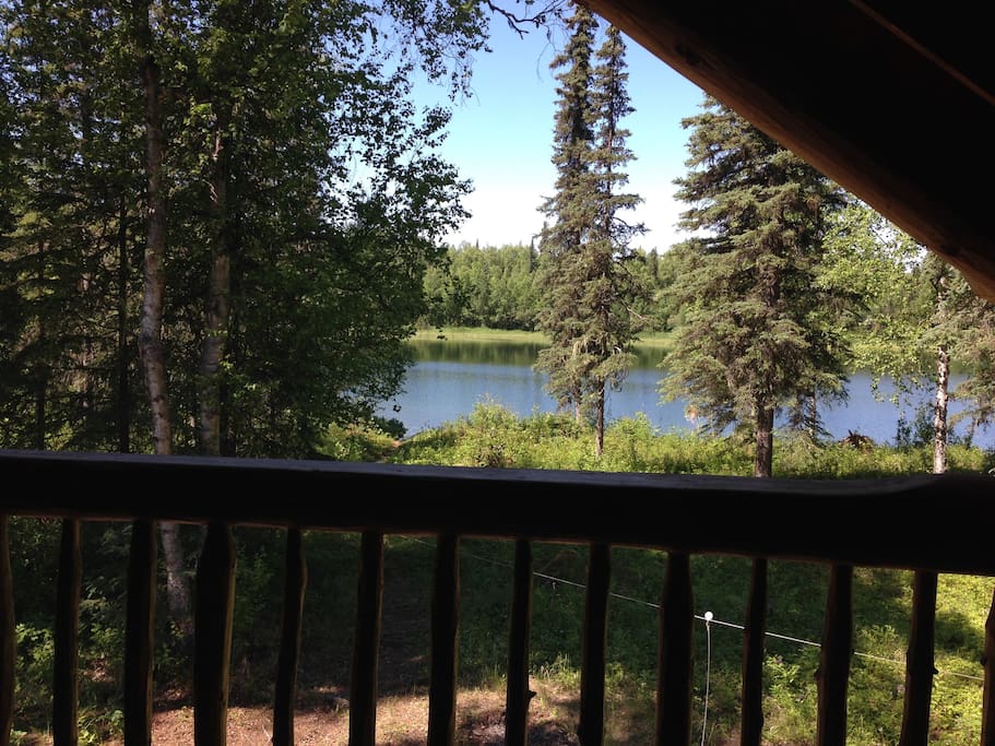 View of pond from the upstairs deck