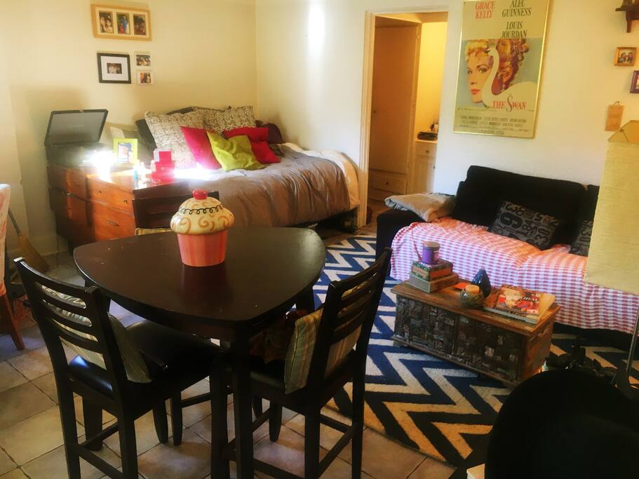 Spacious living space, full bed and comfy couch.