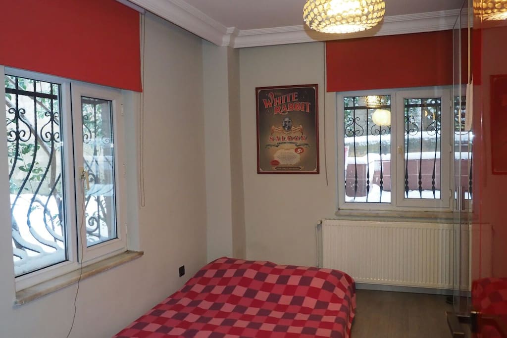 Smaller bed room has a wardrobe fitted with mirror