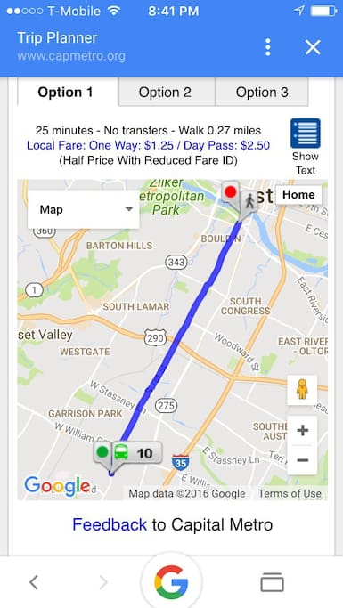 Direct bus to downtown! All day pass is $2.50!