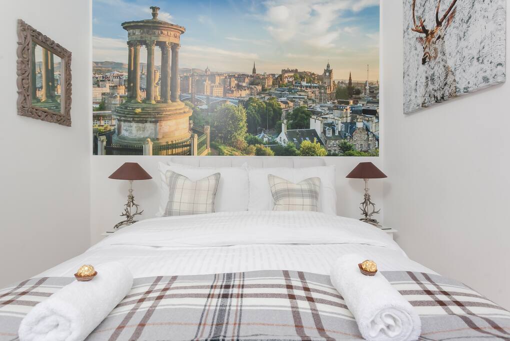 Comfy and cosy double bed with luxurious cotton bed linen
