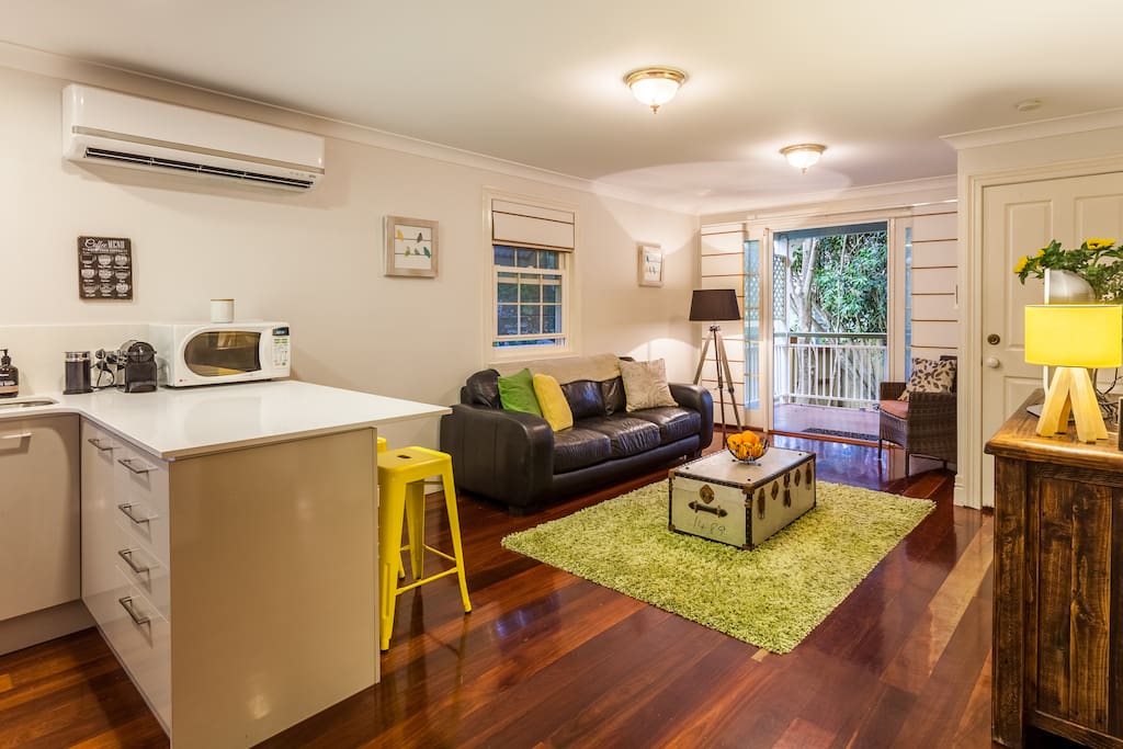 Spacious lounge and kitchen area