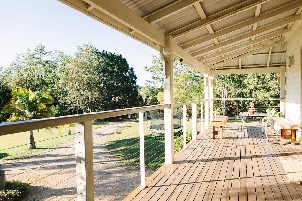 The deck overlooking the property.