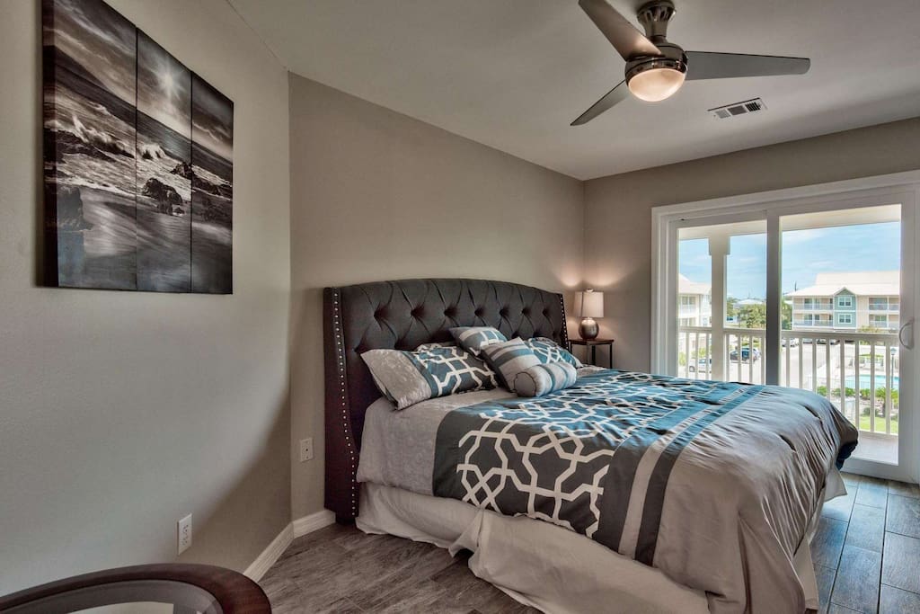 Brand new furniture in the master bedroom with king sized bed