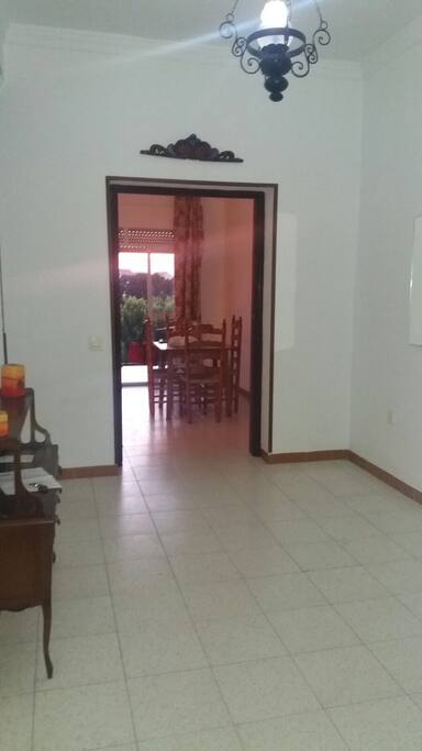 Entrada y salón con terraza