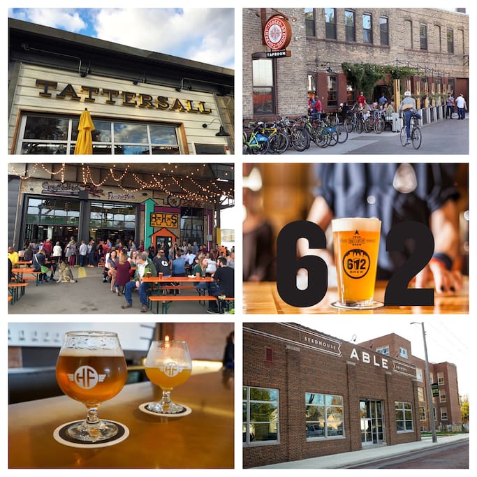 Brewery scene within walking distance! Our favorites are indeed brewing and tattersall distillery, also nearby and delicious are BauHaus Brew Labs, Able Seedhouse and brewery, 612 brewing, and Headflyer. A little farther away is Dangerous Man, another favorite but probably too far to walk.