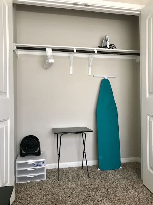 Closet in private bedroom.