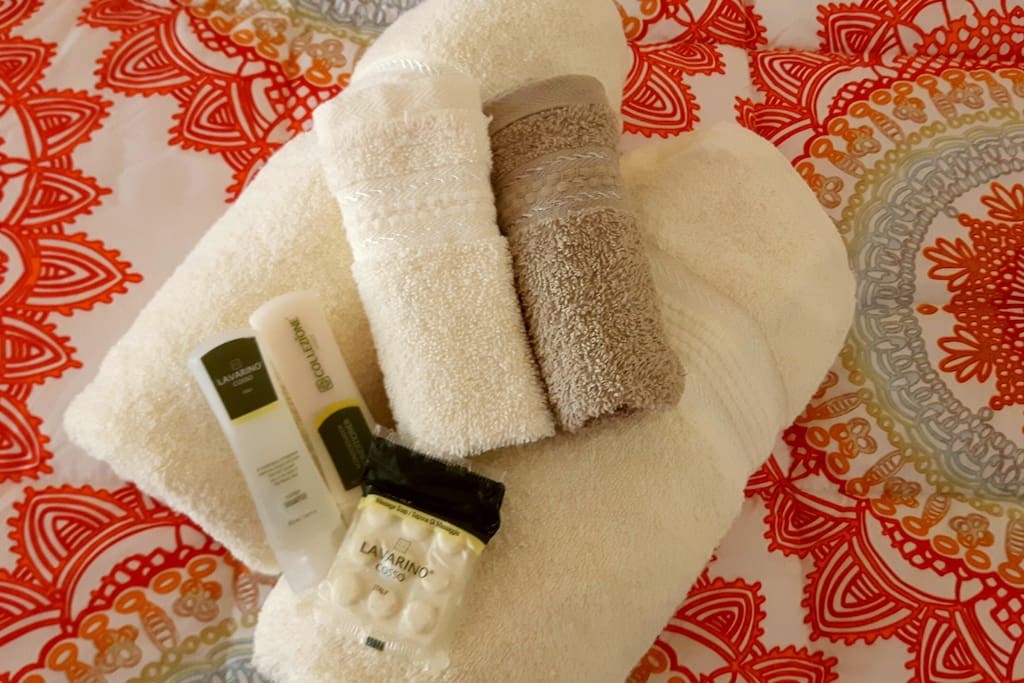 Large soft towels and soap provided