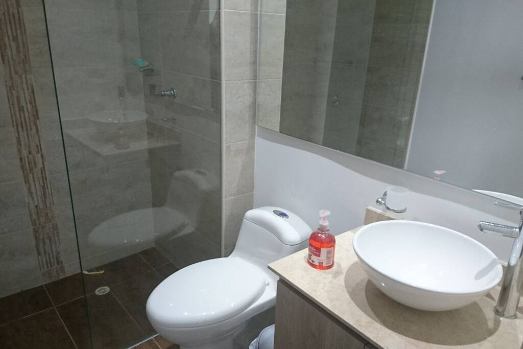 baño principal con ducha y lava manos