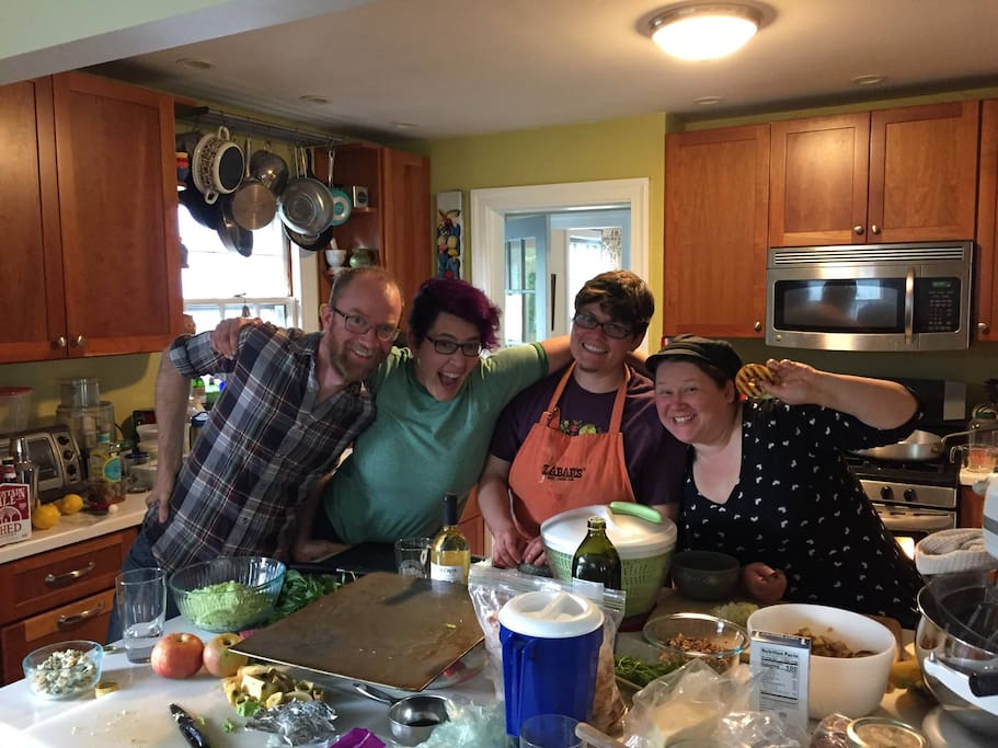 The kitchen - which usually has fewer projects and people in it, but always induces this much happiness.