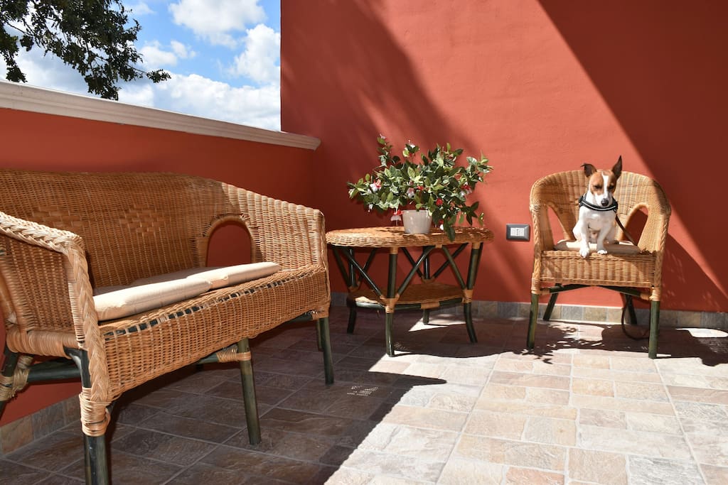 la veranda privata per l'ospite della casa
l