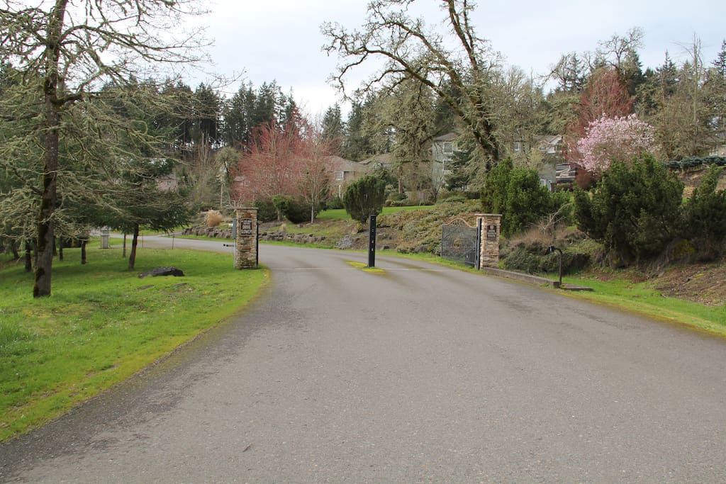 Open gates coming onto Woodson Loop.