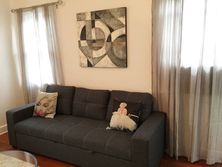 the bed is a pullout full size sofa bed
