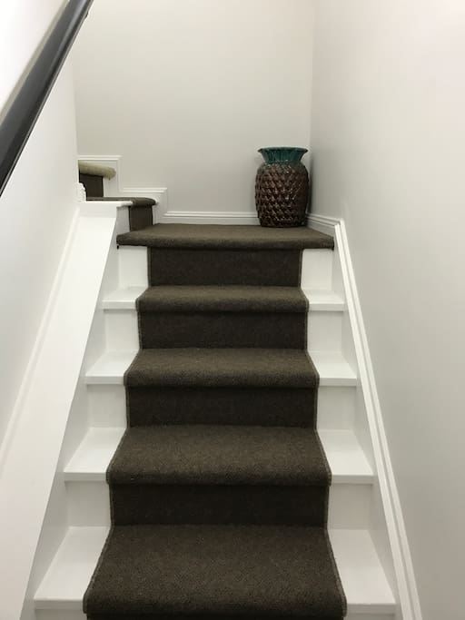 The stairs leading to the apartment.