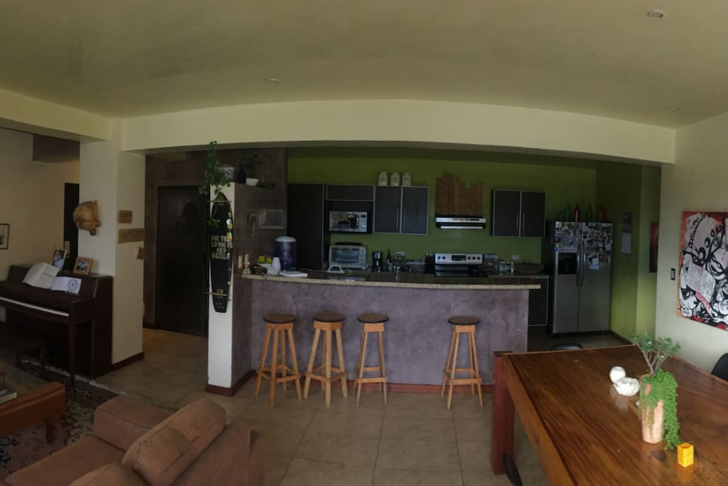 living room, plenty of space for your house activities. Feel like home watch Cable tv, free wi-fi or play some music.