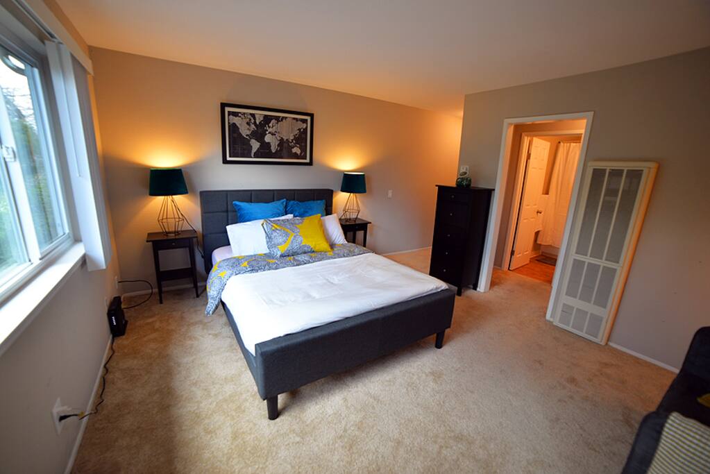 Bed 1. The bed is memory foam. The beddings and duvet cover are organic.