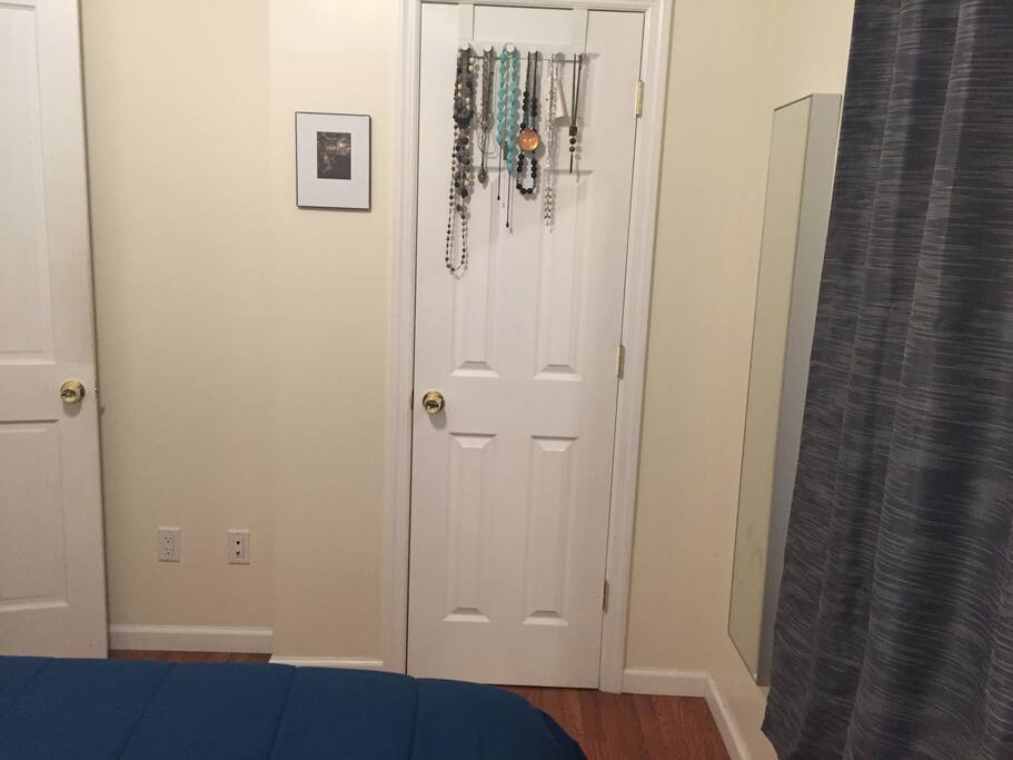 Closet is available for use, as well as large drawers underneath the bed.