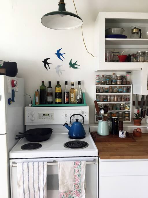 Well stocked kitchen - help yourself to spices and oils