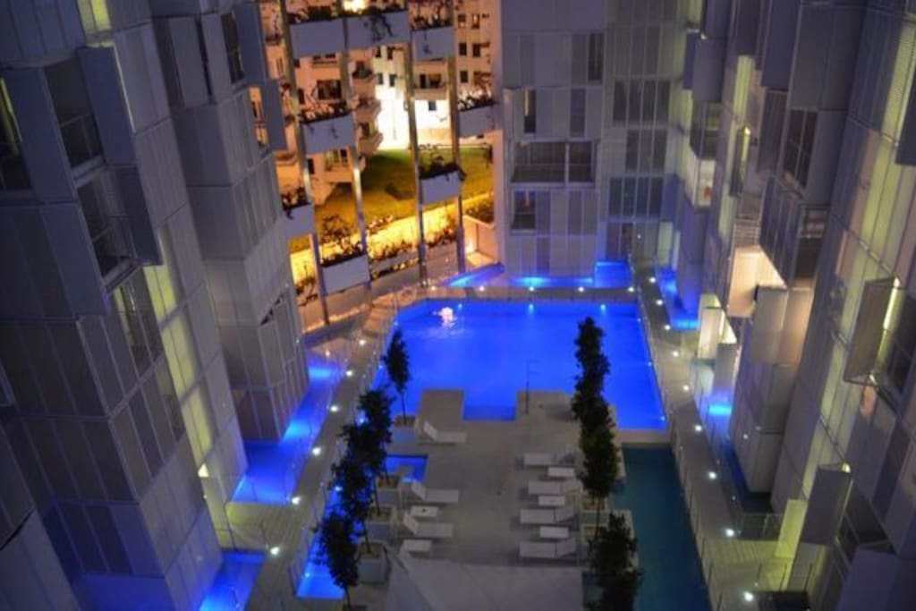 Commnity Pool by Night