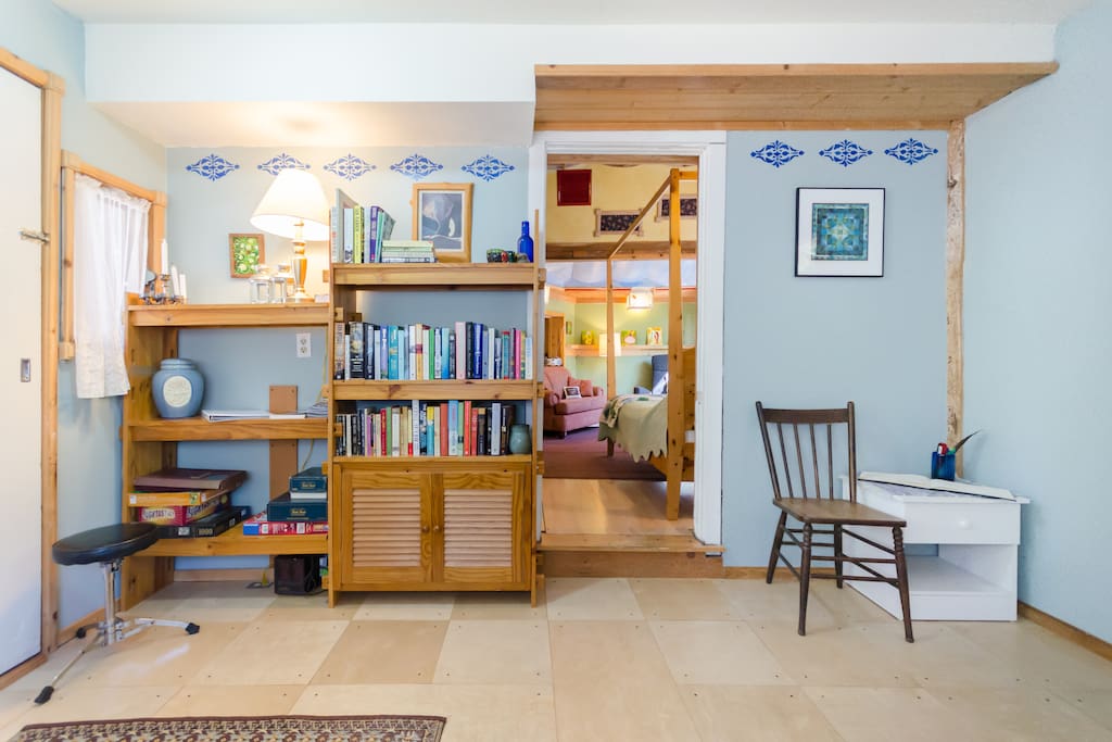 The breakfast room is also stocked with books, games and puzzles for rainy days.