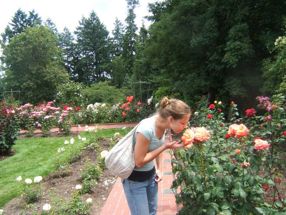 Adjacent to International Rose Garden, free for visitors.