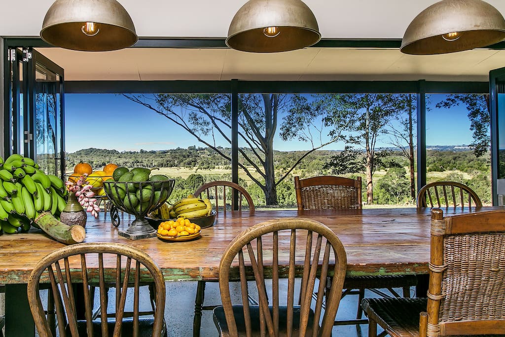 Sit at our dining table and gaze towards the ocean over the treetops and lighthouse