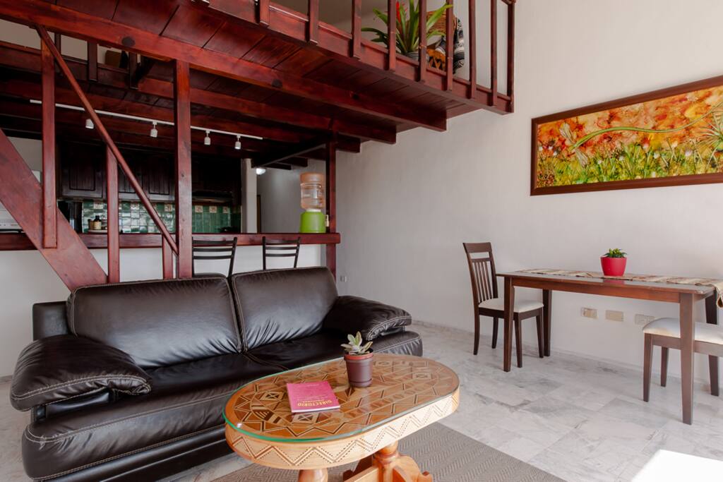 kitchen and loft view