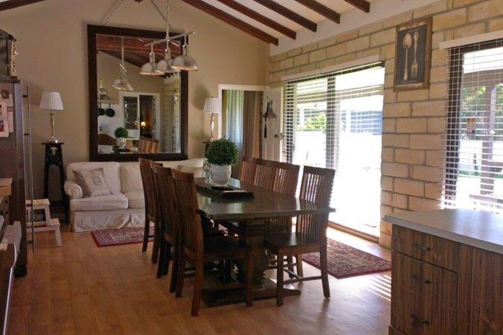 This gorgeous spacious kitchen has all the modern new appliances, including a dishwasher to make entertaining while you are on Holiday easy!