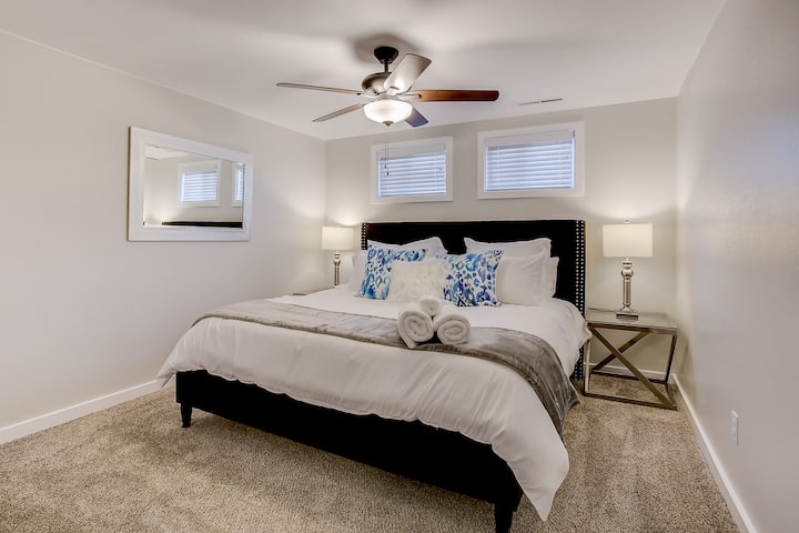 Lower level bedroom. King bed