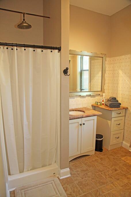 Shower and vanity